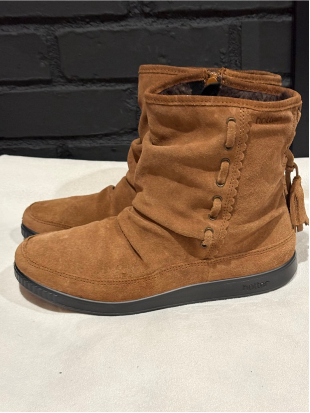 Women's Hotter Brown Suede Ankle Boots & Booties Size 7 - Picture 4 of 10